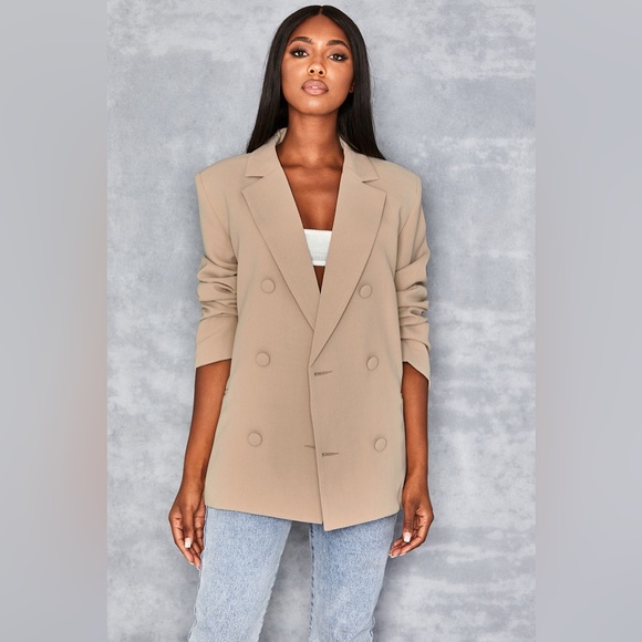 Mistress Rocks 'BUSINESS AS USUAL' Camel Oversized Blazer - Picture 11 of 14